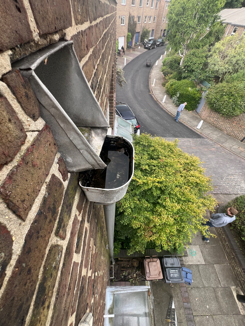 Gutters full of dirt and debris