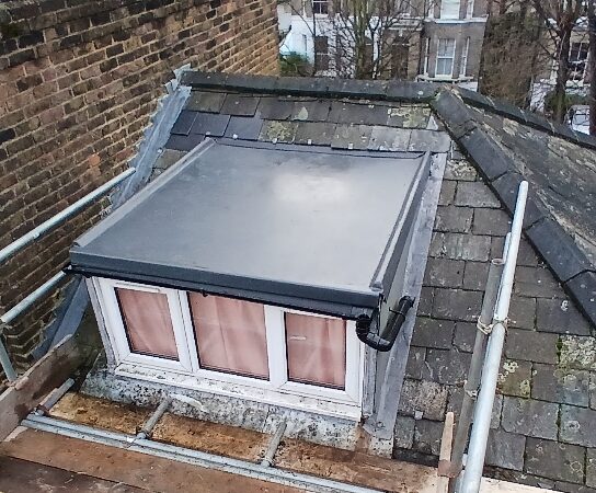 A freshly installed flat roof.