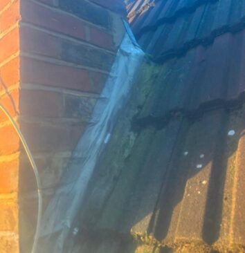 A chimney with pointing that needs to be redone.