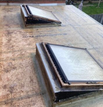 Before a new flat roof.