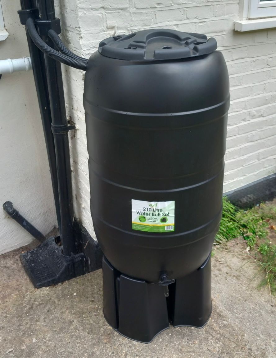 A newly installed water butt.