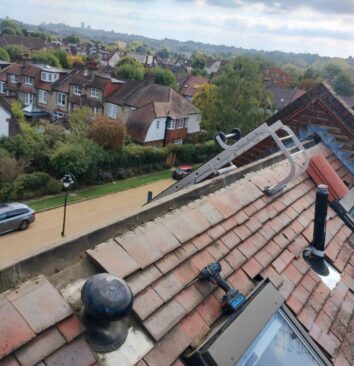 Ridge tiles that have been removed from roof.