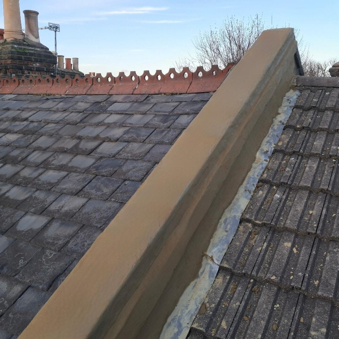 Rendering on a residential roof.