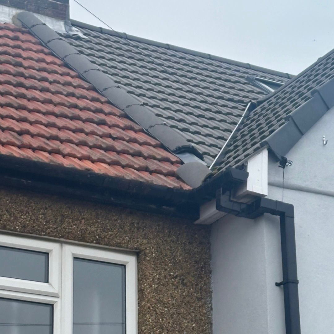 A fallen roof tile on a house.