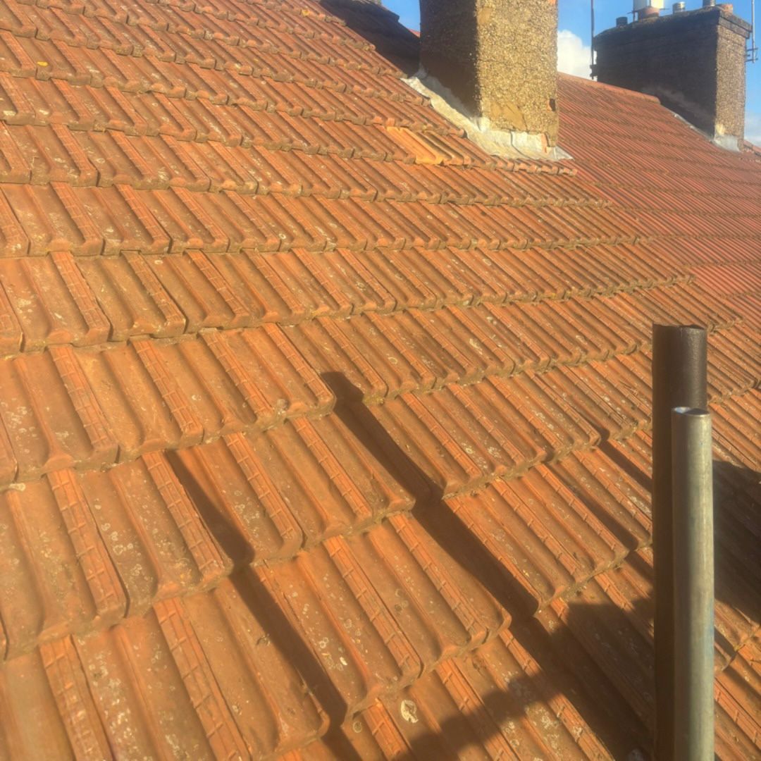 A tiled roof.