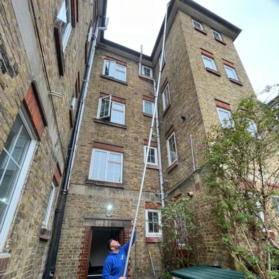 Sky Vac system being used on a 4 storey residential building.
