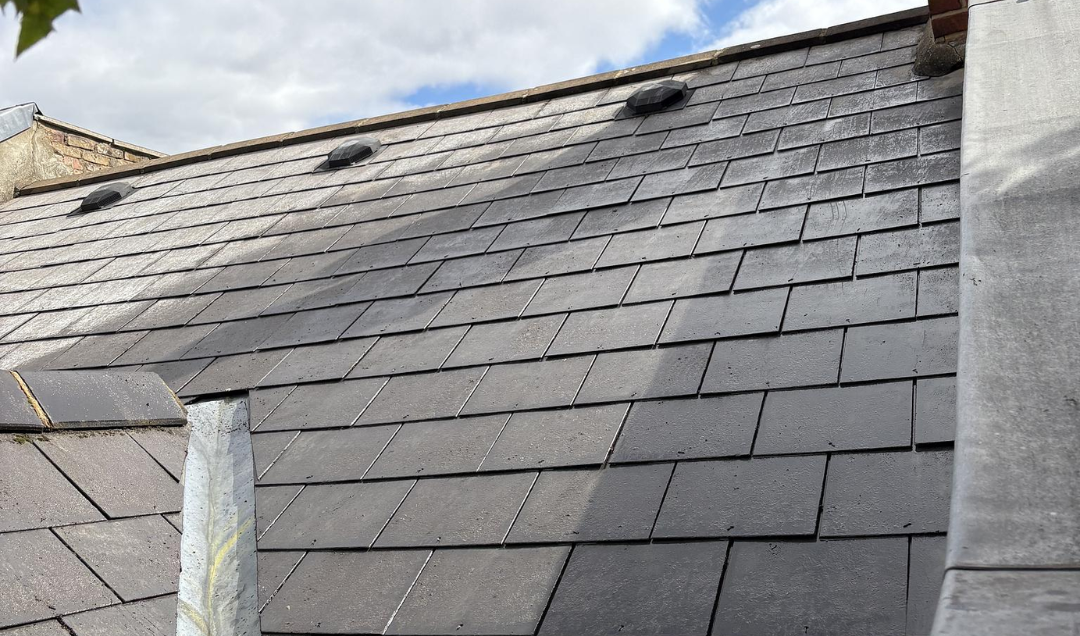 Photo of a roof professionally cleaned by Sam's Gutters.